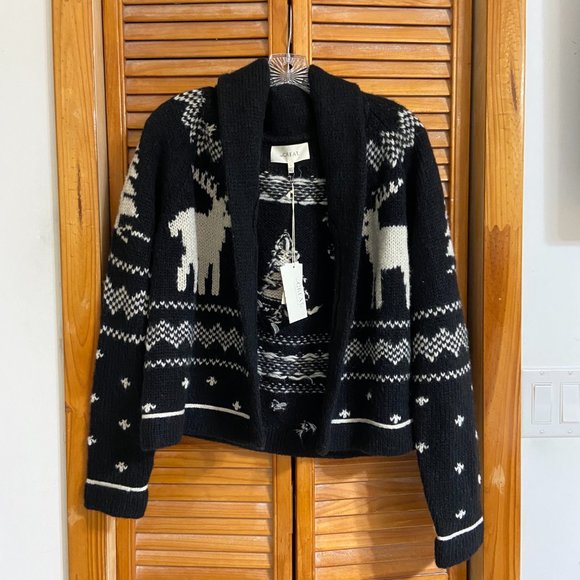 NEW $395 THE GREAT Reindeer Lodge Cardigan Sweater - Picture 4 of 13